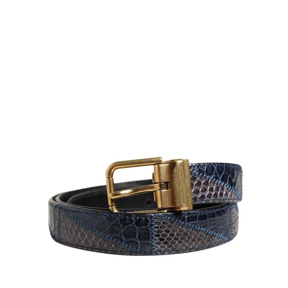 Dolce & Gabbana Men Multicolor Leather Metal Buckle Men's Belt